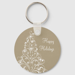Sparkly Holiday Tree Sleutelhanger, latte Sleutelhanger