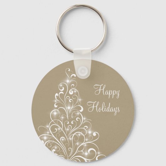 Sparkly Holiday Tree Sleutelhanger, latte Sleutelhanger (Voorkant)
