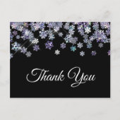 Sparkly Holografische Sneeuwvlokken Dank u Briefkaart (Voorkant)