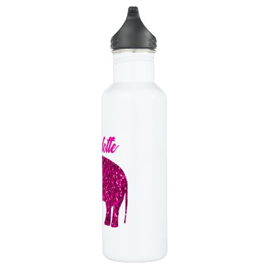 Sparkly hot pink Elephant faux sparkle aangepaste  Waterfles (Rechts)