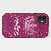 Sparkly Hot Pink Princess Glitter &  Crown Case-Mate iPhone Case (Achterkant (horizontaal))