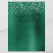 Sparkly Hunter Green Glitter Foil Cocktails Bar Menu (Achterkant)