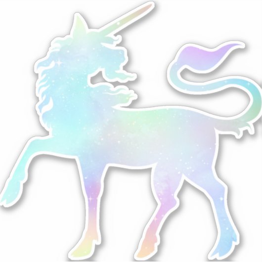 Sparkly Iridescent Unicorn Sticker (Voorkant)