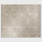 Sparkly Ivory Laurel Floral Silver Diamonds Cadeaupapier (Vlak)