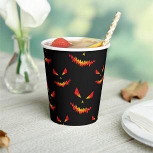 Sparkly Jack O'Lantern face Halloween patroon Papieren Bekers