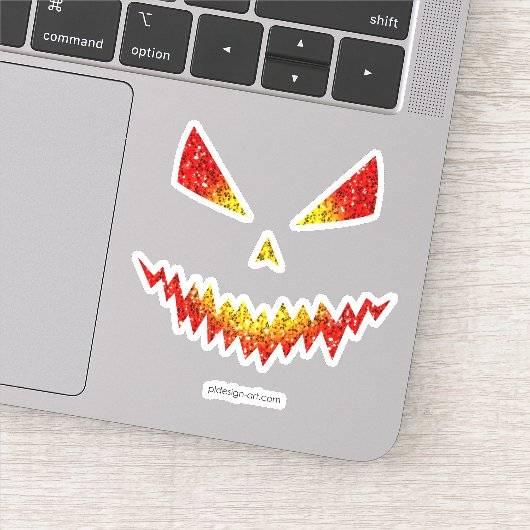 Sparkly Jack O'Lantern face Halloween Sticker (Detail)