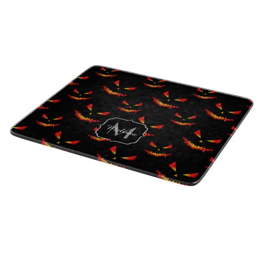 Sparkly Jack O'Lantern Halloween model Monogram Snijplank (Hoek)