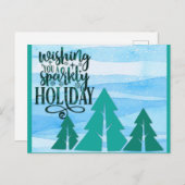 Sparkly kerstboom briefkaart (Voorkant / Achterkant)