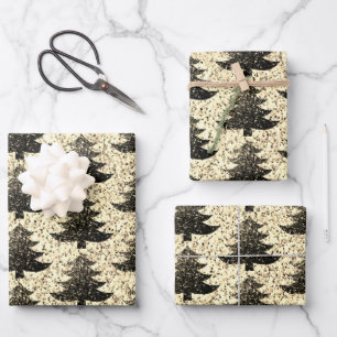 Sparkly Kerstboom gouden patroon Inpakpapier Vel