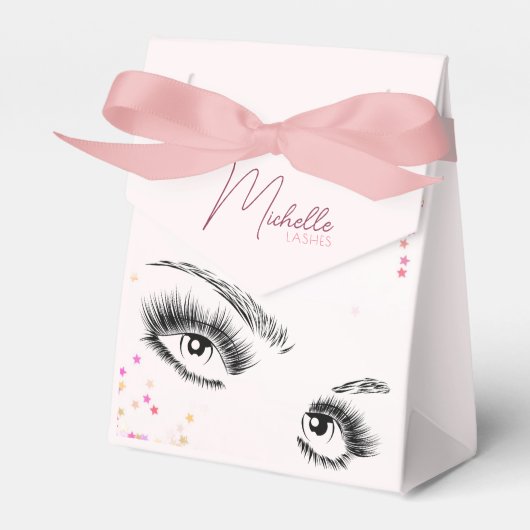 Sparkly Lashes Roze Glitter Confetti Aftercare Kit Bedankdoosjes (Voorkant Zijde)