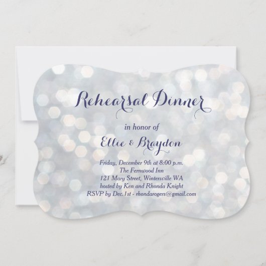 Sparkly Lights Rehearsal Dinner Invitation Kaart (Voorkant)