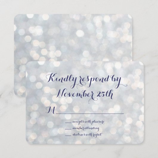 Sparkly Lights RSVP Kaartje (Voorkant / Achterkant)
