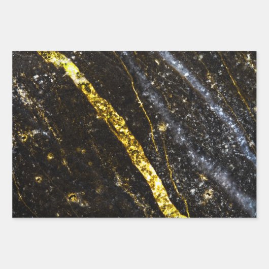 Sparkly lijn goud zwart chic abstract inpakpapier vel (Voorkant)