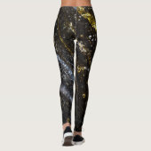 Sparkly lijn goud zwart chic abstract leggings (Achterkant)