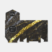 Sparkly lijn goud zwart chic abstract Monogram Bedankdoosjes (Uitgevouwen)
