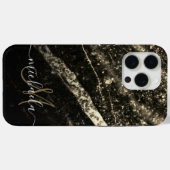 Sparkly lijn goud zwart chic abstract Monogram Case-Mate iPhone Case (Achterkant (horizontaal))