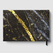 Sparkly lijn goud zwart chic abstract Monogram Gastenboek (Achterkant)