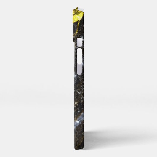 Sparkly lijn goud zwart chique abstract bling iPhone hoesje (Linkerkant)