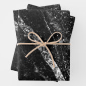 Sparkly lijn zilver zwart chique elegant abstract inpakpapier vel (In situ)