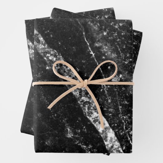 Sparkly lijn zilver zwart chique elegant abstract inpakpapier vel (In situ)