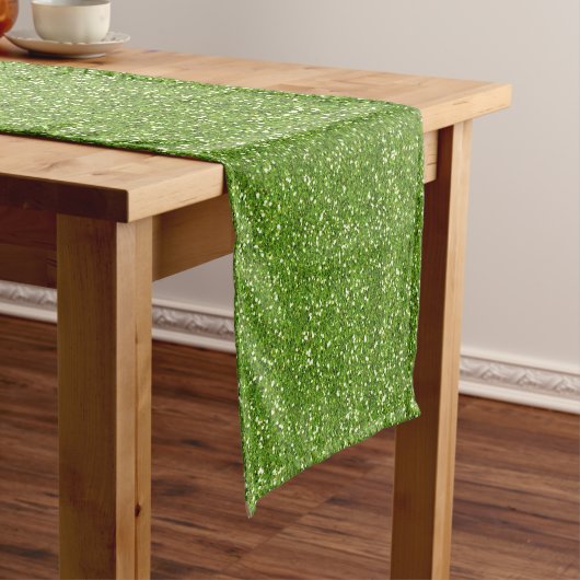 Sparkly Lime Green & Silver Glitter Korte Tafelloper (Voorbeeld)