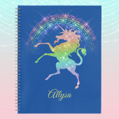 Sparkly look Raring Unicorn tegen Regenboog Notitieboek