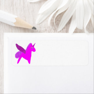 Sparkly magenta unicorn glitter pegasus etiket