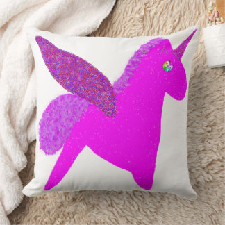 Sparkly magenta unicorn glitter pegasus kussen