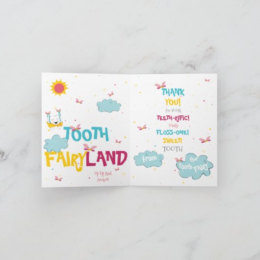 Sparkly magisch grappig tand fee dank u kaart (Binnen)