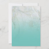 Sparkly Marble Blauwgroen Ombre sparen de Datum Kaart (Achterkant)