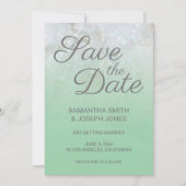 Sparkly Marble Mint Green Ombre sparen de Datum Kaart (Voorkant)