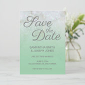 Sparkly Marble Mint Green Ombre sparen de Datum Kaart (Staand voorkant)