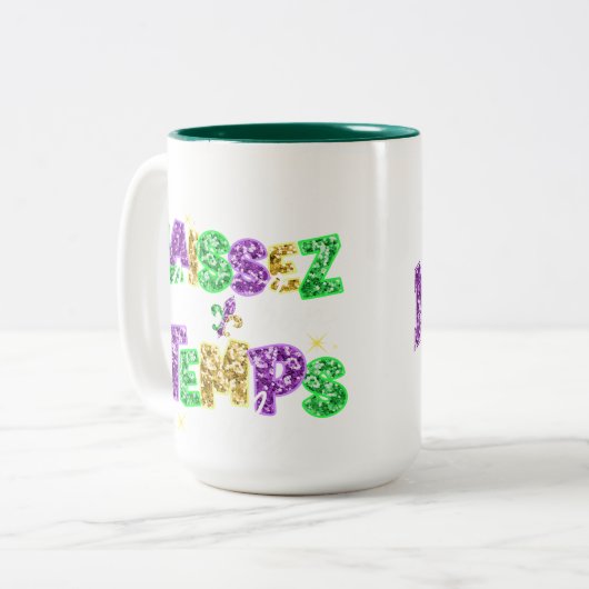 Sparkly Mardi Gras Design Ceramic Mug (Devant gauche)