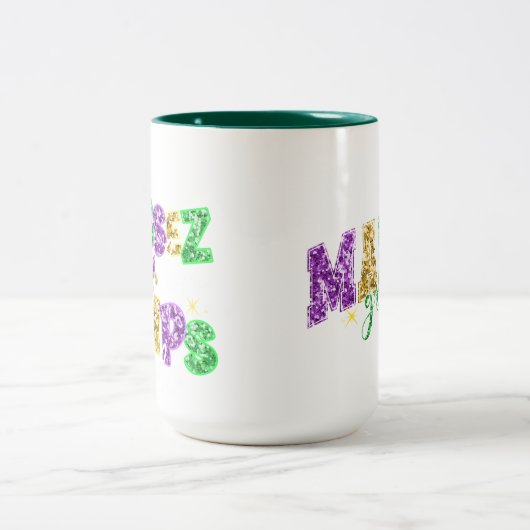 Sparkly Mardi Gras Design Ceramic Mug (Centre)