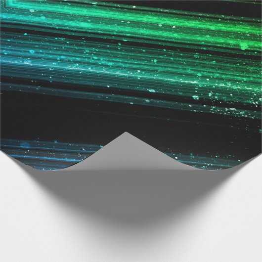 Sparkly metallic aqua green galaxy chevron lines cadeaupapier (Hoek)