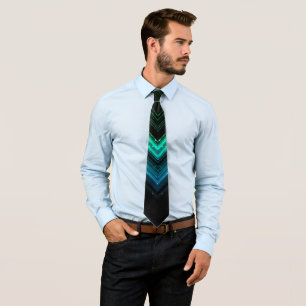 Sparkly metallic aqua green galaxy chevron lines stropdas