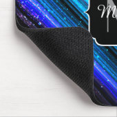 Sparkly metallic blue paarse chevron Monogram Muismat (Hoek)