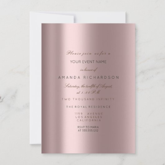 Sparkly Metallic Gold Black Confetti Mauve Pink Kaart (Voorkant)