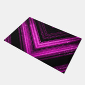 Sparkly metallic hot roze magenta zwarte chevron deurmat (Schuin)