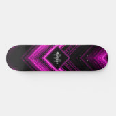 Sparkly metallic hot roze zwarte chevron Monogram Skateboard (Horizontaal)