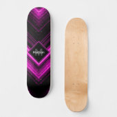 Sparkly metallic hot roze zwarte chevron Monogram Skateboard (Voorkant)