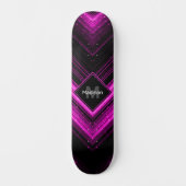 Sparkly metallic hot roze zwarte chevron Monogram Skateboard (Voorkant)