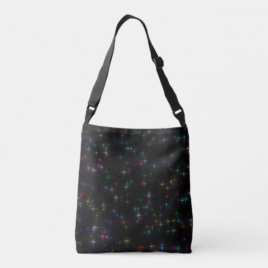 Sparkly Multicolor Stars Crossbody Tas (Achterkant)