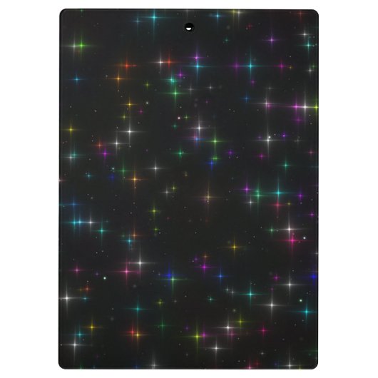 Sparkly Multicolor Stars Klembord (Achterkant)