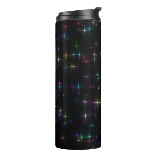 Sparkly Multicolor Stars Thermosbeker (Gedraaid links)