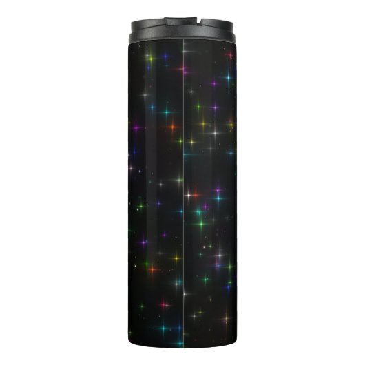 Sparkly Multicolor Stars Thermosbeker (Achterkant)