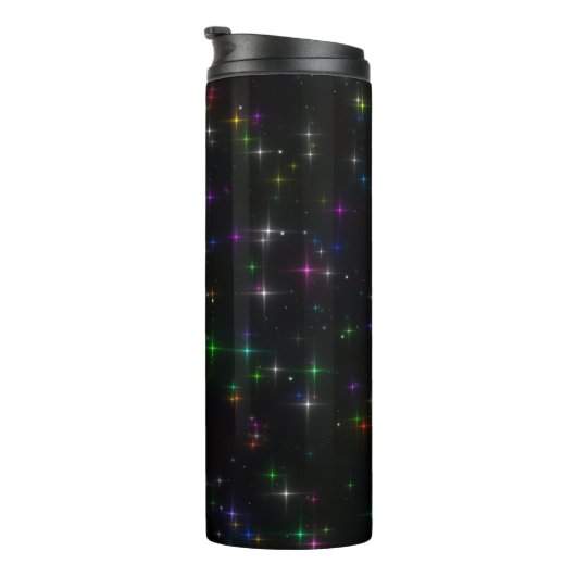 Sparkly Multicolor Stars Thermosbeker (Geroteerd rechts)