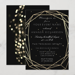 Sparkly Night Bridal Verjaardag Black Diamond Mini Kaart