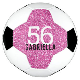 Sparkly Number en Naam van de Bright Bubblegumroze Voetbal
