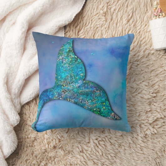 Sparkly Ocean Mermaid Fin Tail Enchanted Kussen (Deken)